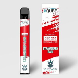 VQube Spliffdaddy CBD 250 - Strawberry Rain - Einweg E-Shisha - Nikotinfrei kaufen
